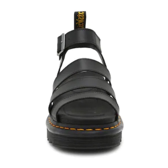 New Dr. Martens Blaire Hydro Leather Platform Sandal in Black RUN LARGE - Picture 11 of 14